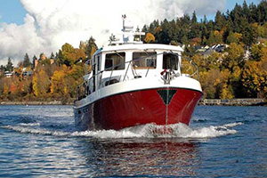 Boat sailing during course